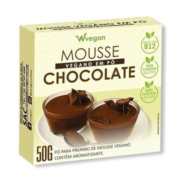 Imagem de WVegan Mousse Vegano em Pó Sabor Chocolate, Rico em B12, Sem Glúten e Lactose, 50g, Sobremesa Instantânea com Vitaminas e Minerais