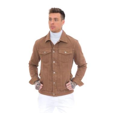 Imagem de Jaqueta jeans masculina cores clássicas Casaco Sarja Casual - Black je