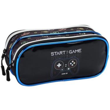 Imagem de Estojo Escolar Compartimento Duplo Material Resistente para Lápis Borr