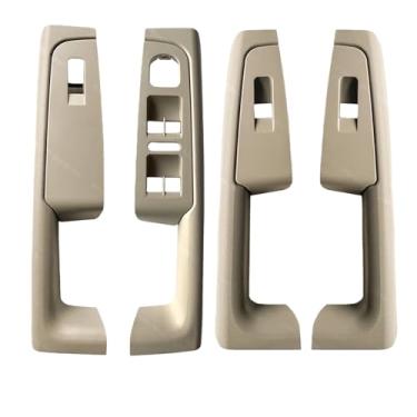 Imagem de Compatível com skoda superb 2008 2009 2010 2011 2012 2013 maçaneta da porta braço quadro interruptor painel de controle guarnição(A set of beige 4 pc)