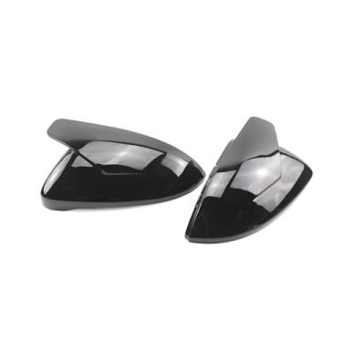 Imagem de Compatível com vw golf 7 mk7 mk7.5 gti r gte gtd 2013-2020 esporte chifre olhar preto espelho retrovisor capa espelho lateral tampas acessórios do carro