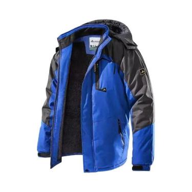 Imagem de Parkas De Inverno Masculinas Com Forro Espesso Impermeável E Corta-Ven