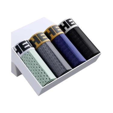 Imagem de Cuecas Masculinas De Malha Respirável 4 Peças Toque Suave Cintura Com 