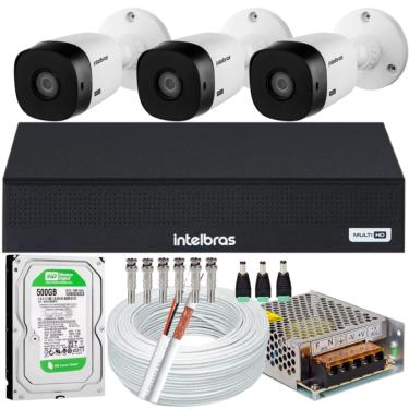 Imagem de Kit 3 Câmeras Intelbras Vhl 1220b Full Hd Dvr De 8ch 1008-c 500gb