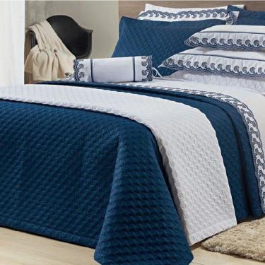 Imagem de Cobre Leito 200 Fios 2 Peças Reale Azul 88x188cm