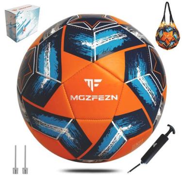 Imagem de Bola de futebol MGZFEZN tamanho 5 22 cm laranja com bomba e rede