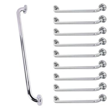 Imagem de Barra de Apoio Alca 80cm kit 9 Uni Acessibilidade Idoso Cadeirante Deficiente Box Banheiro Seguranca Corrimao Corredor