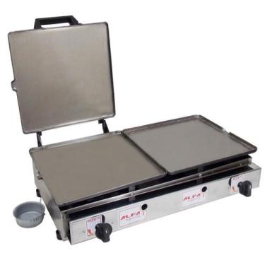 Imagem de Chapa Para Lanche A Gás Com Prensa 60x30 Profissional - Ipe Cozinhas