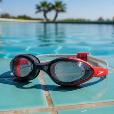 Imagem de Óculos de Natação Speedo Hydrovision Adulto Antiembaçante Proteção UV Águas Abertas Triathlon (Ônix/Fumê)