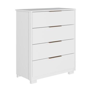 Imagem de Cômoda Alia 4 Gavetas Branco Brilho com Pés - Demartêz