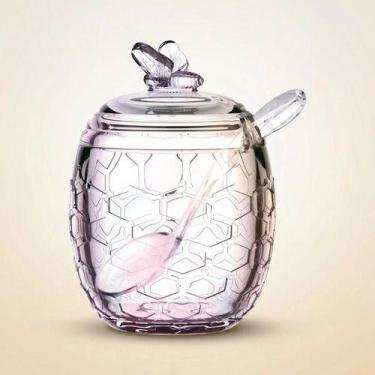 Imagem de Açucareiro Vidro Furta Cor 230ml com Colher - Pote Açúcar Hauskraft Be