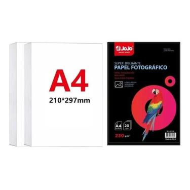 Imagem de Papel Fotográfico Glossy 230g A4 200 Folhas Branco Photo - Congratulat