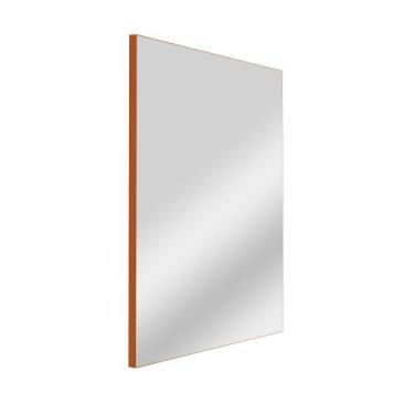 Imagem de Espelho Retangular 60x90cm Moldura Couro Caramelo Lyo
