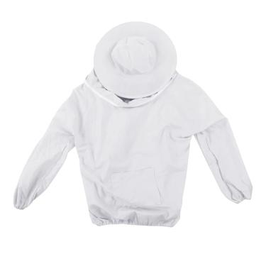 Imagem de Jaqueta de apicultor, jaqueta ventilada de poliéster Jaqueta de apicultor confortável de usar para apicultores para a maioria dos adultos(Branco)