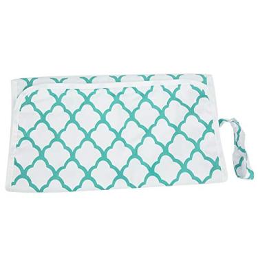 Imagem de Trocador de fraldas infantil, excelente proteção não penetra no tapete de fraldas infantil, portátil, amplamente utilizada, instituição educacional (verde geométrico)