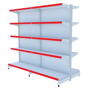 Imagem de Gondola Centro 170 Amapa Flex Kit 2 Metros Branco PE Vermelh