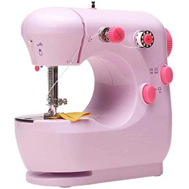 Imagem de Máquina de costura elétrica multifuncional manual geral máquina de costura portátil com pedal de 2 velocidades ajustável mini máquina de reparo durável para iniciantes em casa (cor: A)-B atualizado
