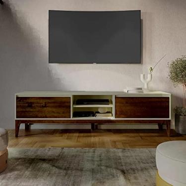 Imagem de Rack para Tv até 60 Polegadas 2 Gavetas 180cm Retrô Bali Yescasa Bege/garapa