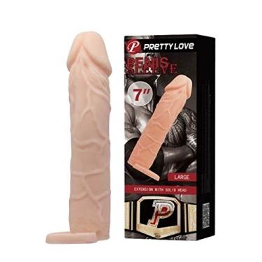 Imagem de Capa Peniana com Extensor de 5 cm e Anel Escrotal - Penis Sleeve LARGE - Pretty CA037A / 1183