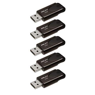 Imagem de PNY Pendrive Attaché 4 32 GB USB 2.0 Pacote com 5 - P-FD32GX5ATT4-EF, preto