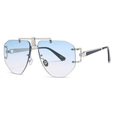 Imagem de Óculos de sol fotocromáticos sem aro para homens e mulheres com armação de liga irregular Óculos de sol Uv400 exclusivos 4