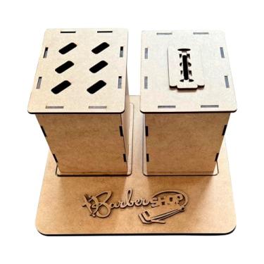 Imagem de Kit Suporte Porta Tesoura Descarte Lamina Barba Barbeiro