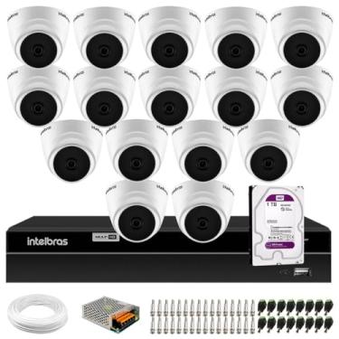Imagem de Kit 16 Câmeras Intelbras VHL 1220 Dome HDCVI LITE Full HD 1080p Visão Noturna 20m + DVR Intelbras MHDX 1216 Full HD 16 Canais Multi HD + HD 1TB