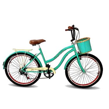 Imagem de Maria Clara Bikes, Bicicleta adulto aro 26 vintage retrô urbana 6 marchas verde