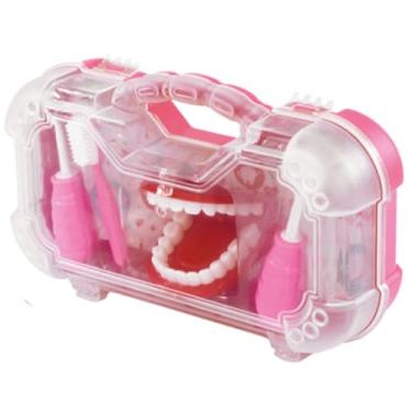 Imagem de Brinquedo Dentista Infantil Maleta Peças Médica Enfermeira Kit Escovação Limpeza Dental Brincar Crianças Aprendizado Conjunto Acessórios Escova Espelho Educativo Faz de Conta Plástico (Rosa)