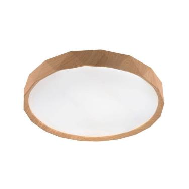 Imagem de Plafon de Sobrepor Redondo Acrilico Estilo Madeira 38cm Led 60W 3 em 1 Bivolt