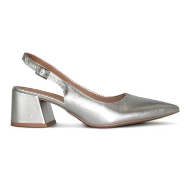 Imagem de Slingback Usaflex Feminino Bico Fino Casual Silver Ak0202010 34