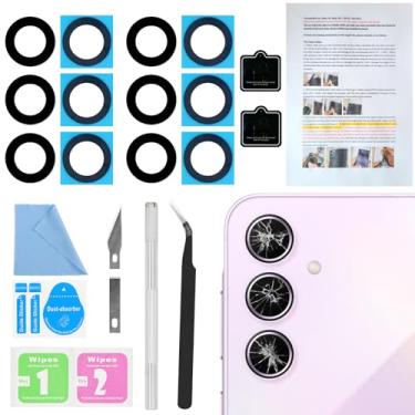 Imagem de 2 peças de reposição para lente traseira da câmera traseira do Galaxy A35, vidro de lente traseira ASDAWN para Samsung Galaxy A35 16.8 cm todas as operadoras com filme de lente + manual de