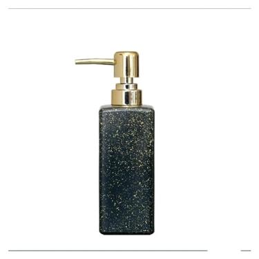 Imagem de dispenser Dispensador de sabão Dispensador de sabão de vidro, bomba de sabão, dispensador de loção, dispensador de sabonete para as mãos recarregável garrafa(Black,6x19cm)