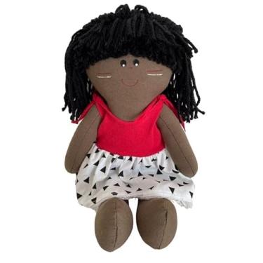 Imagem de Boneca de Pano Artesanal 30cm Nicho Pelucia Decoração Brinquedo Menina Menino (Lara - Indígena)