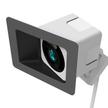 Imagem de Teccle Suporte de janela angular para Wyze Cam V4, inclina 20 graus em todas as direções, através da câmera de uso da janela v4, fácil monitoramento interno de áreas externas (branco, pacote com 1)