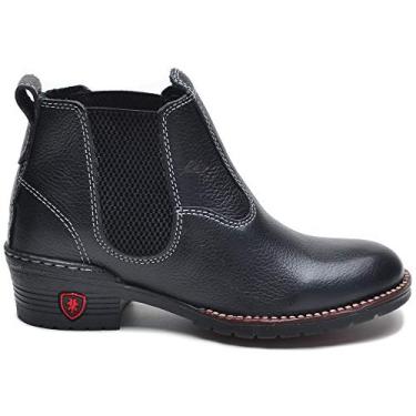 Imagem de Botina Infantil de Couro Unissex (Preto, BR, Criança de 9 a 12 anos, Numérico, 33)