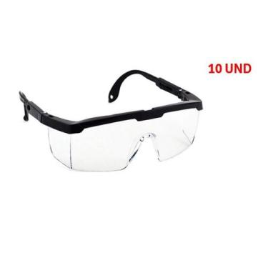 Imagem de Kit 10 und Oculos De Protecao Epi Segurança Incolor - RJ