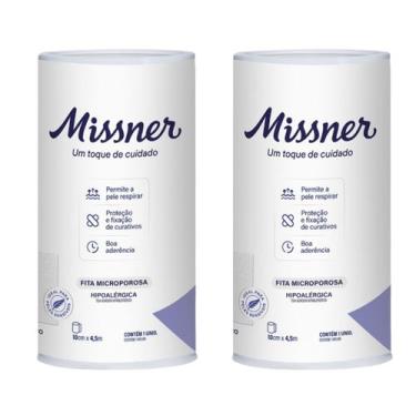 Imagem de Kit 2 Fita Microporosa Branca 10cm x 4,5m - Missner