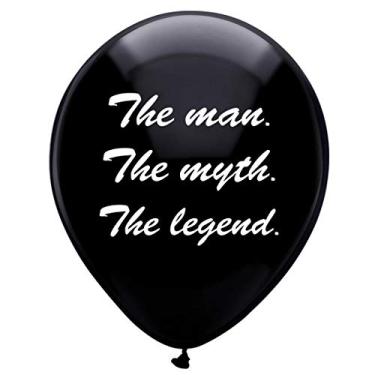 Imagem de MAGJUCHE Black The Man The Myth The Legend Balloons, 16 peças de decorações de festa de aniversário engraçadas para ele