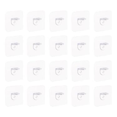 Imagem de HARFINGTON 20 peças de suporte de prateleira 25 mm/0,98" pinos de plástico adesivo com pino de prateleira clipes de prateleira para móveis estante de livros guarda-roupa armário de cozinha,