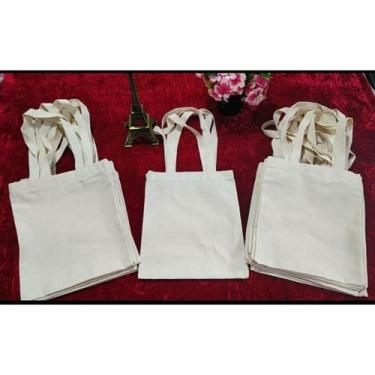 Imagem de Kit com 50 ecobags lisas 25x30cm - 100% algodão cru - T2Click