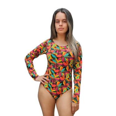 Imagem de Body Maiô Feminino Manga Longa Proteção UV forrado - Gerbya, GG, Color