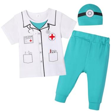 Imagem de Pezhiqun Fantasia infantil infantil infantil de príncipe encantado, fantasia cosplay de prisão de Halloween, Short médico, 5 Anos