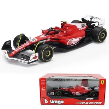 Imagem de Bburago Scuderia Ferrari SF-23 F1 Team Signature Die cast Adults Model Car Display F1 GP Las Vegas Collection - #55 Carlos Sainz