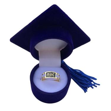 Imagem de Anel De Formatura Abc Infantil Regulavel Com Caixinha Capelo (Capelo Azul)