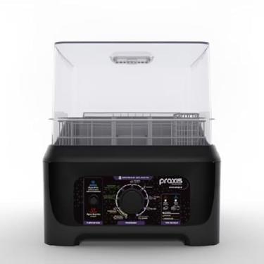 Imagem de Praxis Lavadora Ultrassônica Digital com Tampa, Controle de Temperatura, Display LCD, Preta - 220V