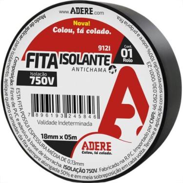 Imagem de Fita Isolante Adere 5M Preta - Kit C/6 Pecas