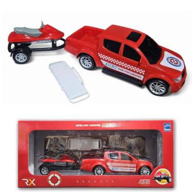 Imagem de Carrinho Caminhonete Pick-up Resgate Bombeiro Jet Ski Maca - Roma