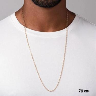 Imagem de Cordão Rommanel Banhado A Ouro 18k Tamanho 70 Formada Por Elos Cadeado