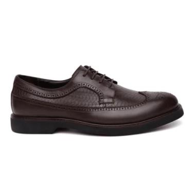 Imagem de Sapato Social Croco Brogue Centuria Italiano Couro Cafe - Centuria Cal